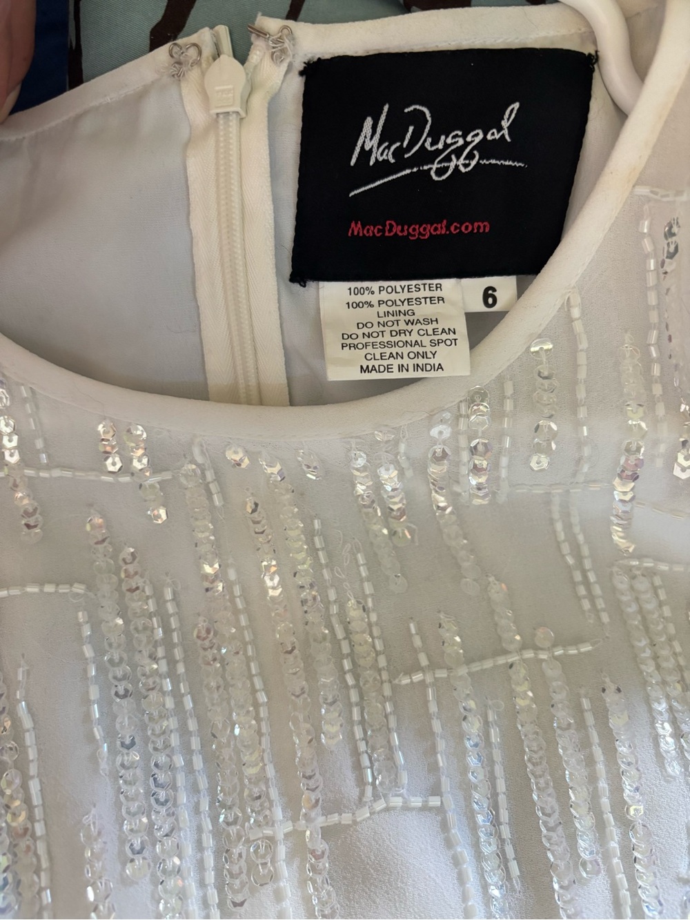 Mac Duggal Ivory Beaded Sleeveless Maxi Dress - Picture 9 of 9